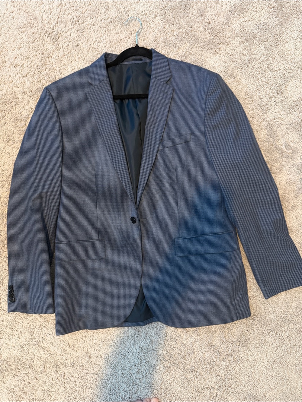 H & M Men's Textured Blue Sport Coat - Contemporary Fit